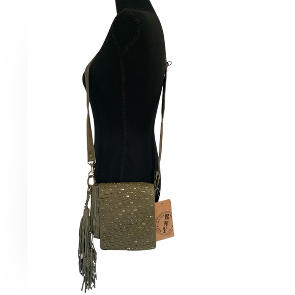 NWT RNY Revel New York Leather Nolita Crossbody Army Green Bag - Picture 16 of 16